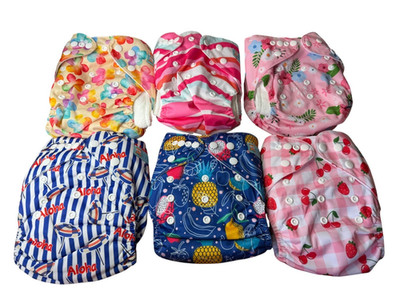 ALVABABY Cloth Diapers 6 Pack w/ Inserts Pocket Diapers Reusable Baby Open Box