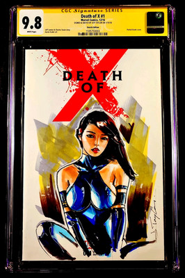 DEATH OF X #1 CGC SS 9.8 PSYLOCKE ORIGINAL ART SKETCH VARIANT COVER MARVEL COMIC