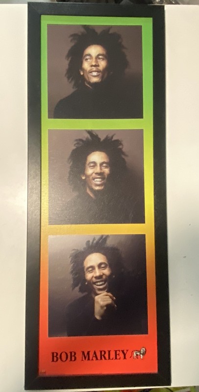 Bob Marley Framed Vintage Poster Art – Rasta Portrait Photo Print 14x38