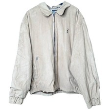 Bomber sportivo vintage anni 90 collezione PGA Tour giacca uomo XL pelle scamosciata marrone