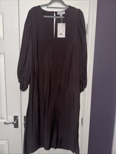 & Other Stories Chocolate Brown Maxi Dress Sz 14 BNWT