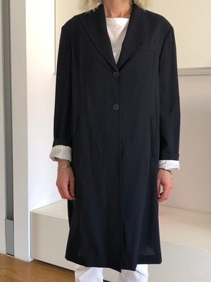 Damen Mantel Navy Blau Wolle Gr. 40/42
