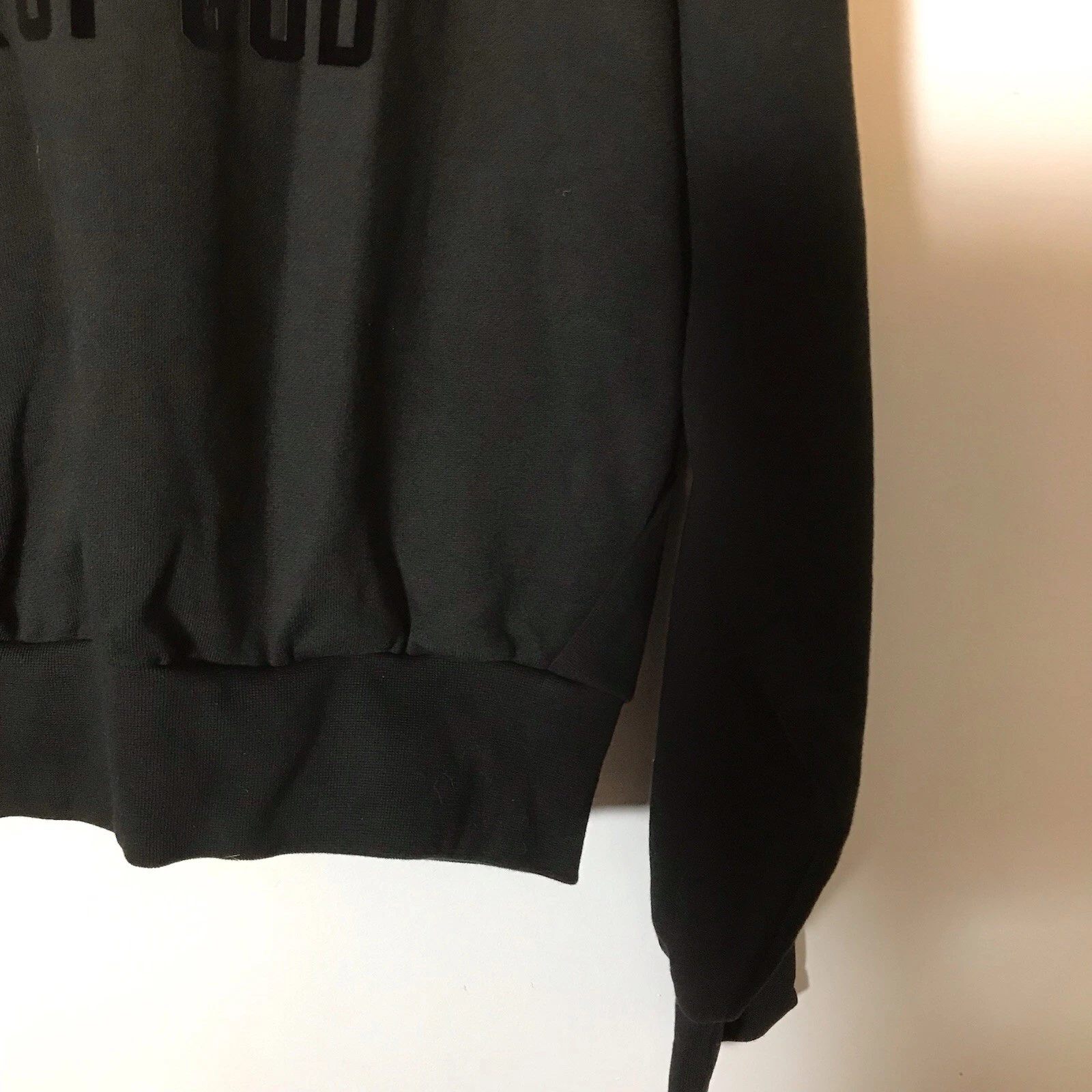 Felpa con cappuccio uomo piccola Essentials Fear Of God Jet nera oversize nuova con etichetta