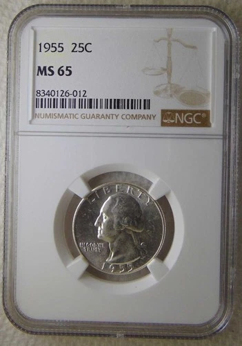 1955 Washington Silver Quarter Dollars 25C, NGC MS65, SWEET COIN!!!