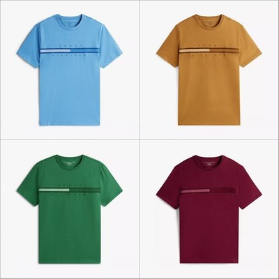 NWT Tommy Hilfiger Men's Cotton Jersey Regular Fit Tonal Flag Logo T-shirt Tee