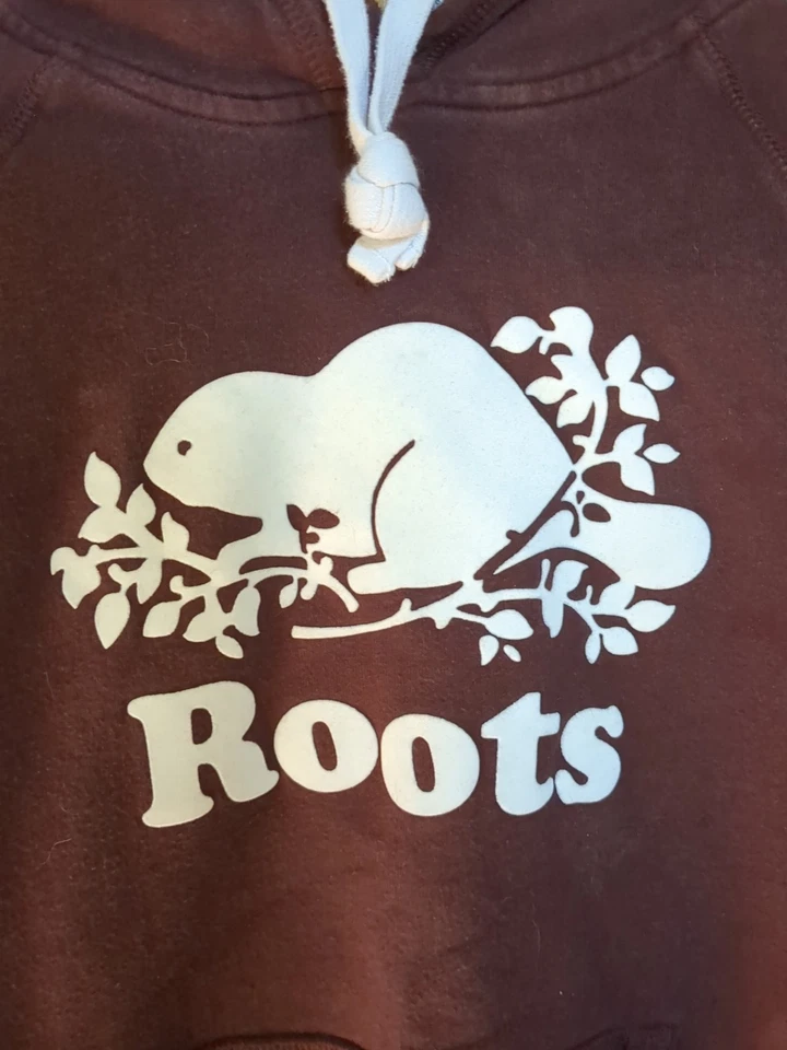 Roots Canada Men's Original Kanga Hoodie Sweater Burgundy/Brown Sz M - Image 3 of 4