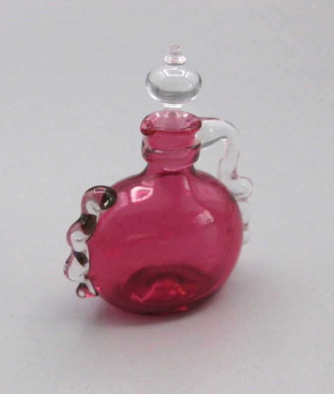 1:12 Dollhouse Miniature Francis Whittemore Cranberry Glass Victorian Decanter