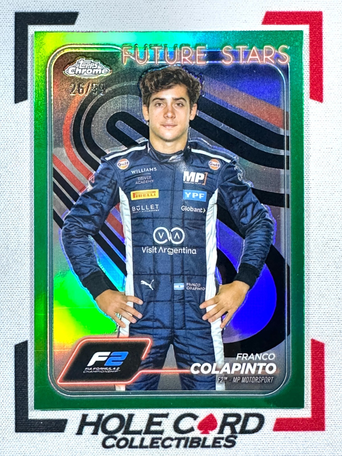 FRANCO COLAPINTO 2024 Topps Chrome Formula 1 F1 F2 #24 Green Refractor 26/99