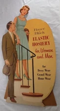 antique advertising bauer and black Hosiery store display