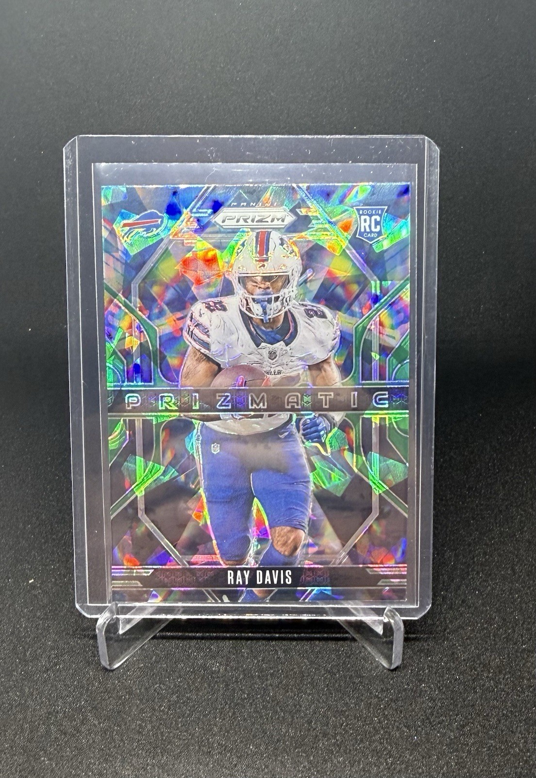 2024 Panini Prizm - Prizmatic Ray Davis #18 Green Ice Prizm (RC)