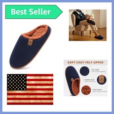 Luxury Memory Foam House Slippers for Men - Warm Plush, Slip-On Design US7-15