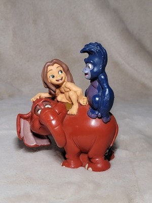 Vintage 90s Burroughs and Disney Decopac Tarzan Terk and Tantor Figurine 4.5'' #D