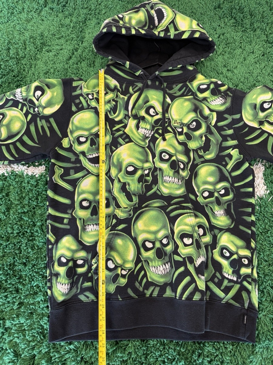 Size Large - Supreme Skull Pile Hooded Sweatshirt Green SS18