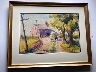 Rosa T. Silva Massachusetts Artist Watercolor ''Old Barn-Dennis''