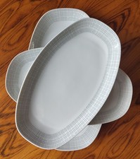 3x Servierplatte Vorlegeplatte - Arzberg 2025 Filigran Bastdekor grau Löffelhard