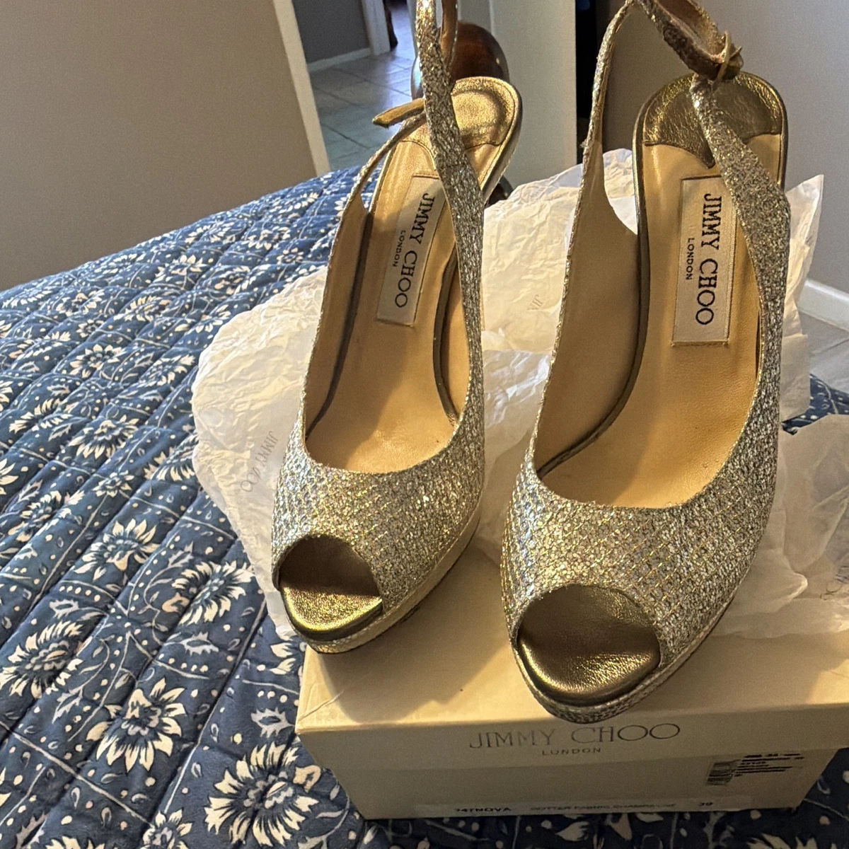 Jimmy Choo Gold Heels for Women for sale - eBay