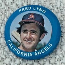 1984 Fun Foods #54 Fred Lynn California Angels baseball button pin