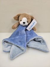 New Carter's Puppy Dog Brown Plush Blue Security Blanket NWT 