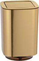 Wenko Schwingdeckeleimer Auron Gold Kosmetikeimer Badezimmer Kunststoff 5,5 L