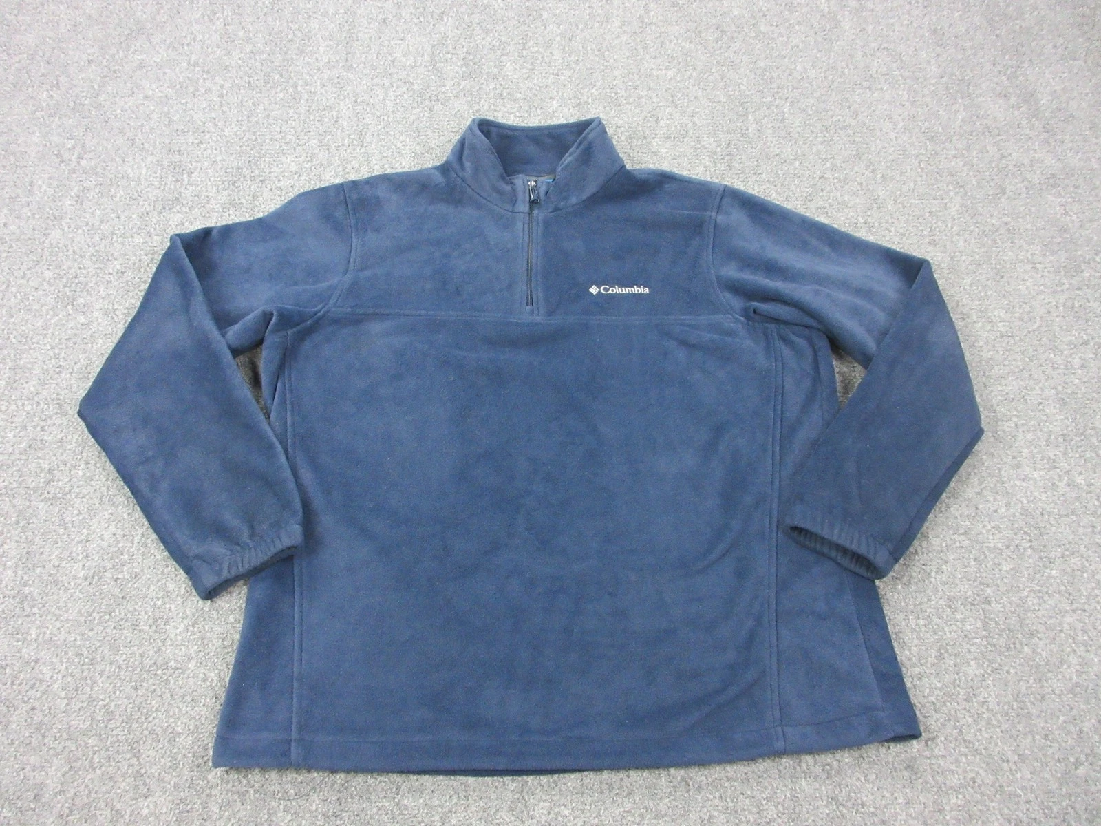 Columbia Fleece Jacket Mens XL Blue 1/4 Zip Pullover Pockets Warm Outdoor