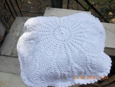 Crochet full lace cushion cover color White size 12 inch Handmade