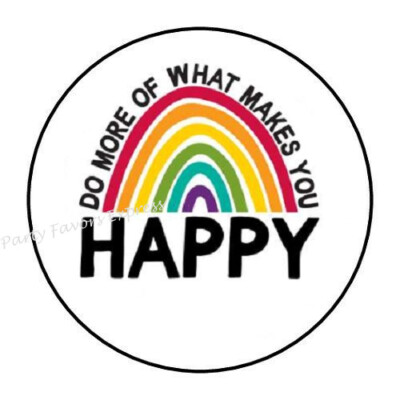 2cm 32xAufkleber Sticker Brief Post Do More What Makes You Happy Rund R654