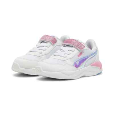 Schuhe PUMA X-Ray Mädchen Weiß Rosa Sport Gymnastik Reißen Leinwand Sport