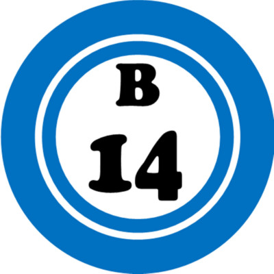 B 14 B14 Bingo Ball - 3 Pack Circle Stickers 3'' x 3'' - Hobby Number Board Lucky