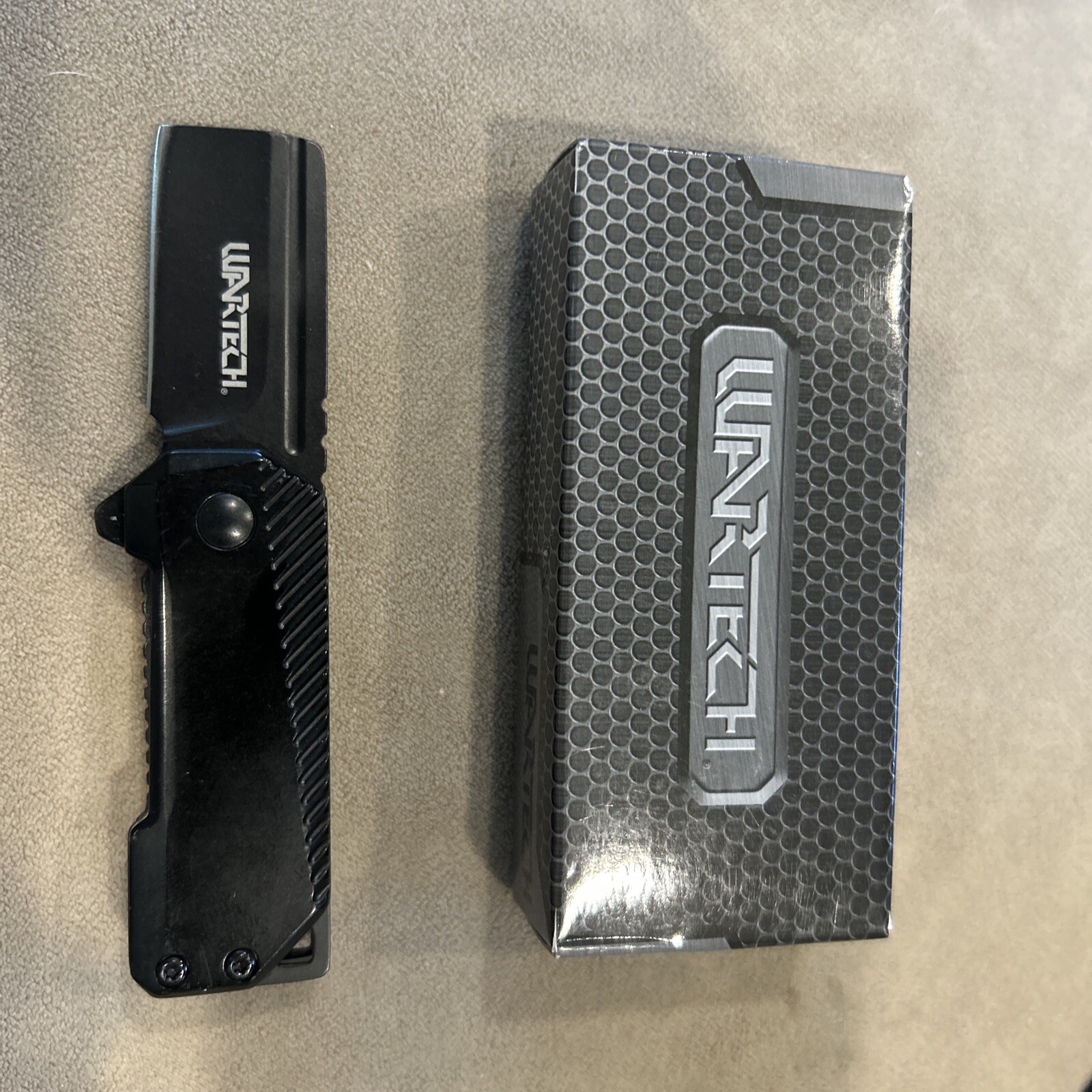 BLACK Tactical BOX CUTTER Pocket CLEAVER Spring Assisted Open Folding Knife EDC