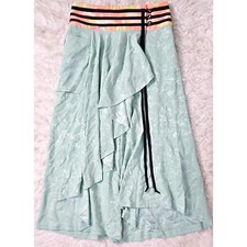 Vintage Wideleg Pants Small Flare Satin Floral Flowy Ruffle Green Pink