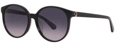 Kate Spade ELIZA Women's Round Designer Sunglasses Black Gold/Grey Gradient 55mm