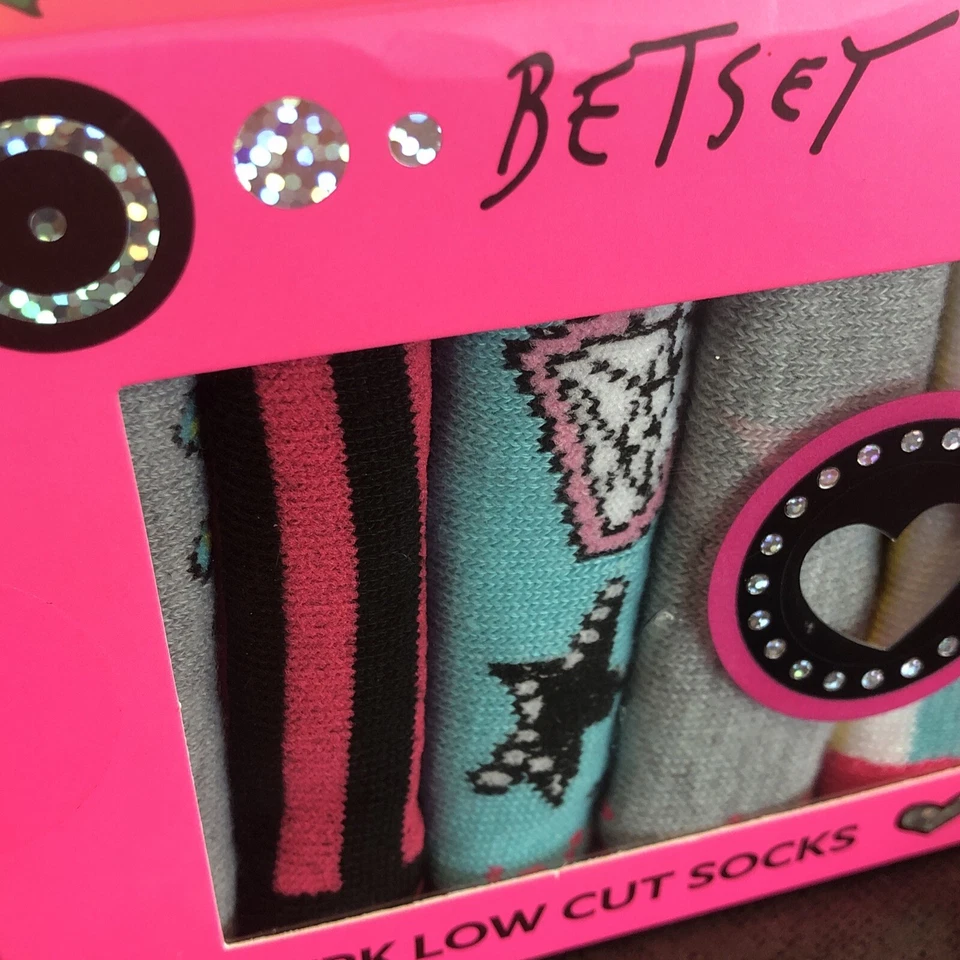 Paquete de 7 calcetines Betsey Johnson corte bajo no show conjunto de regalo San Valentín Foto 4 de 4