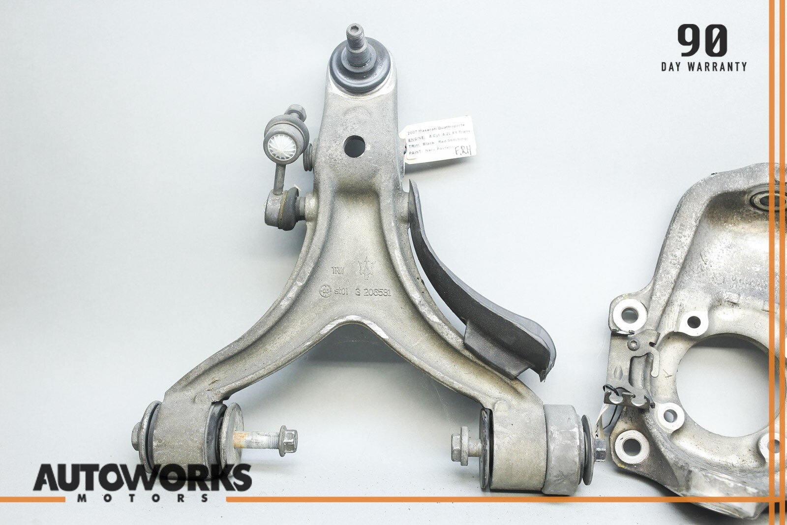 03-10 Maserati Quattroporte M139 Front Right Upper & Lower Arm w/ Knuckle OEM