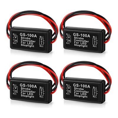 4X(GS-100A Bremslicht-Blinkmodul, DC 12-24V 2A 24W High Brake Controller Rü9892
