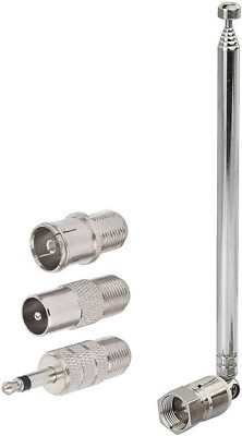 Superbat FM Antenna Telescopic 75 Unbal F Type Connector Radio Replacement Anten