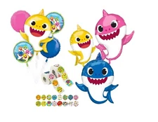 Baby Shark Airwalker & 5 Piece Balloon Bouquet Birthday Party Decorations