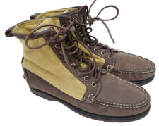 Sebago + Filson Moc Toe Boots Leather Tin Cloth Canvas Men Size 11 M