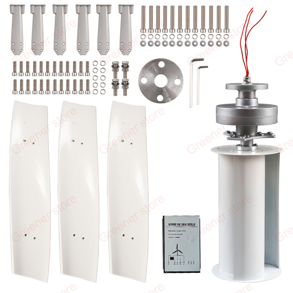 3000W 12V 24V 48V Vertical Axis Wind Turbine Generator Kit Inverter ...