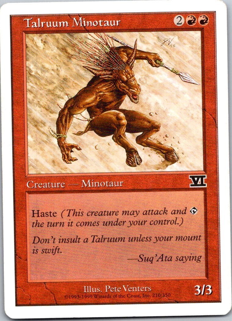 Magic the Gathering Talruum Minotaur Core Set 6th Edition MTG Free Shipping!