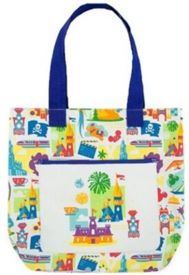 Disney Parks Icons Tote Bag, NEW
