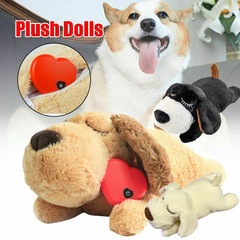 Puppy Behavioral Training Toy, Dog Plush Toy Heartbeat