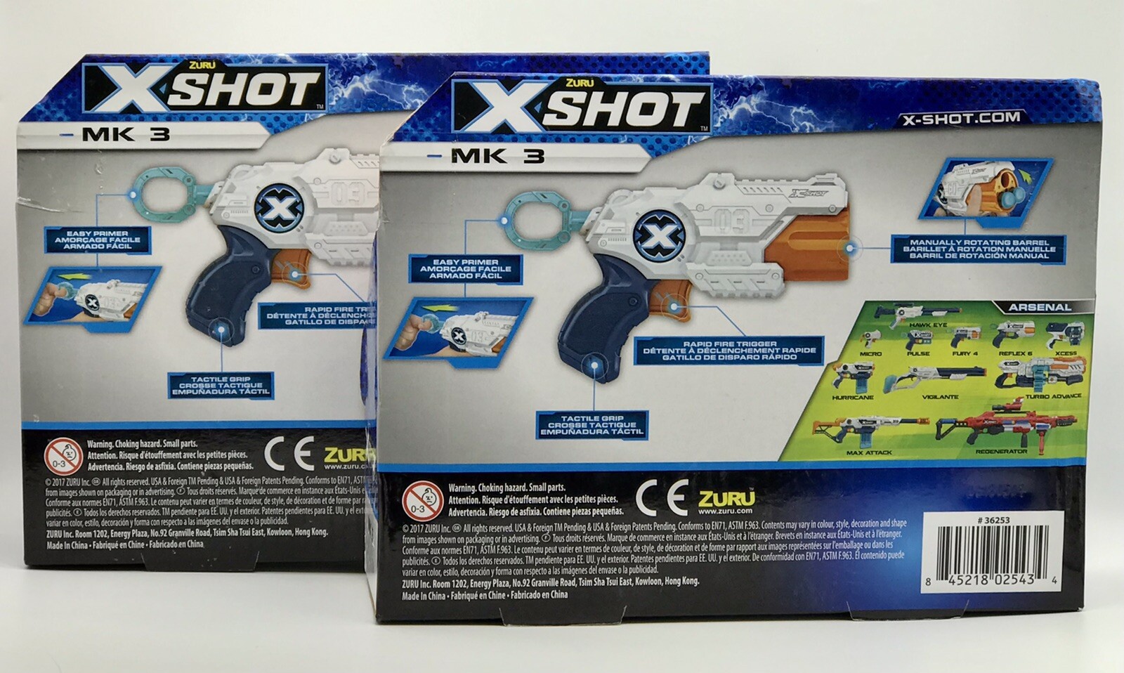2 Zuru X Shot MK3 Includes 24 Foam Darts XShot Toy Guns Fits Nerf Gun