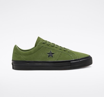 green suede converse one stars