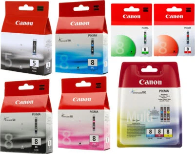 Cartouches D'Encre Canon PGI-5 CLI-8 IP 3300 3500 4200 4300 4500 5200 D'Origine - Photo 1/4