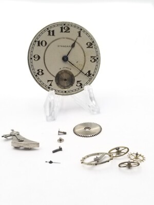 NY Standard 1553 10s Movement Metal Sunk Dial Pocket Watch Parts Disassembled 20