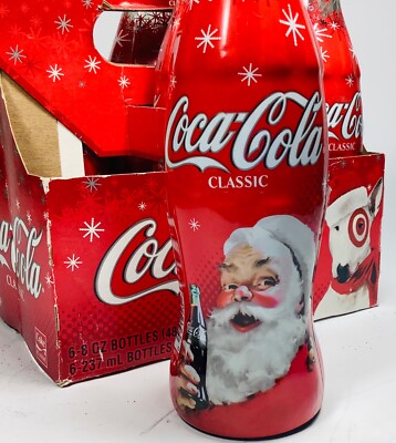 Vintage Coca-Cola Six Pack 8oz. Bottles 2004 Christmas Target Spot