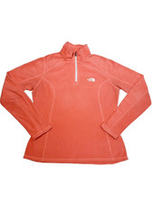The North Face Women's Glacier TKA100 1/4 Zip Coral Orange Fleece Pullover Small
