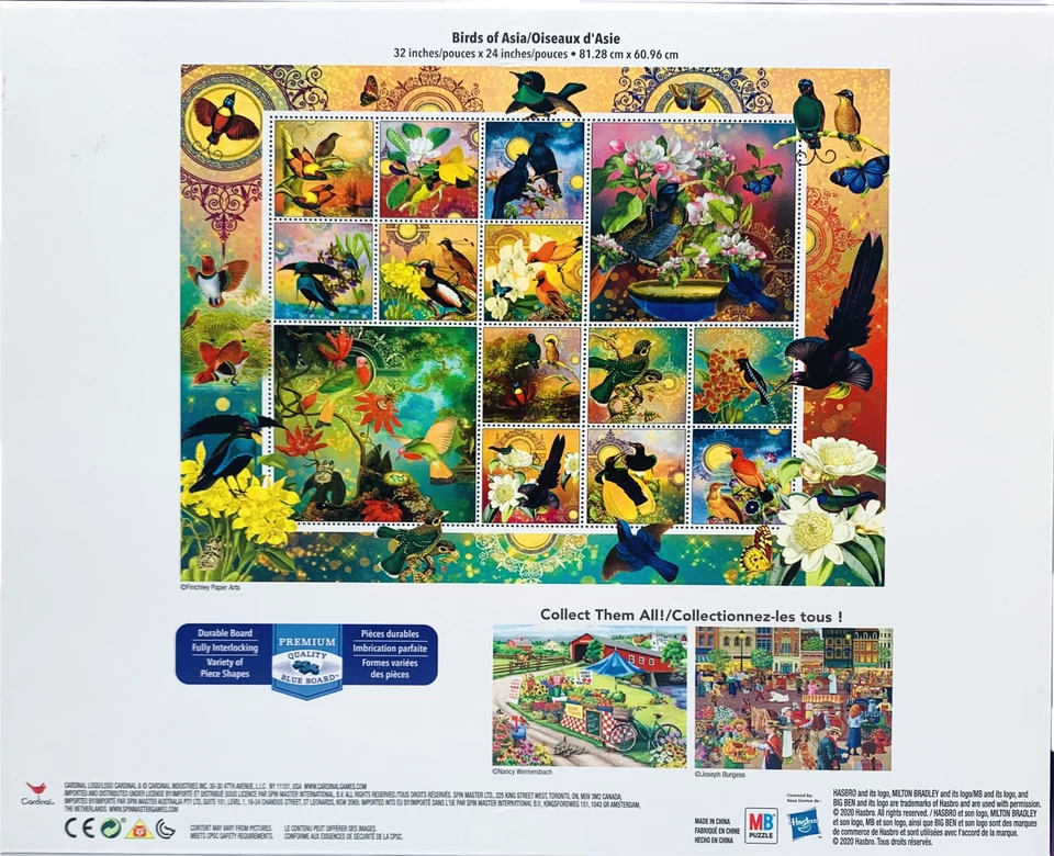 Nuevo rompecabezas premium Milton Bradley Finchley Paper Arts Birds of Asia 2000 piezas Foto 2 de 3