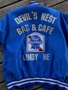 Rockabilly Rat Rod Jacket Pabst Blue Ribbon Devils Nest Pbr Beer Lindy Nebraska Ebay