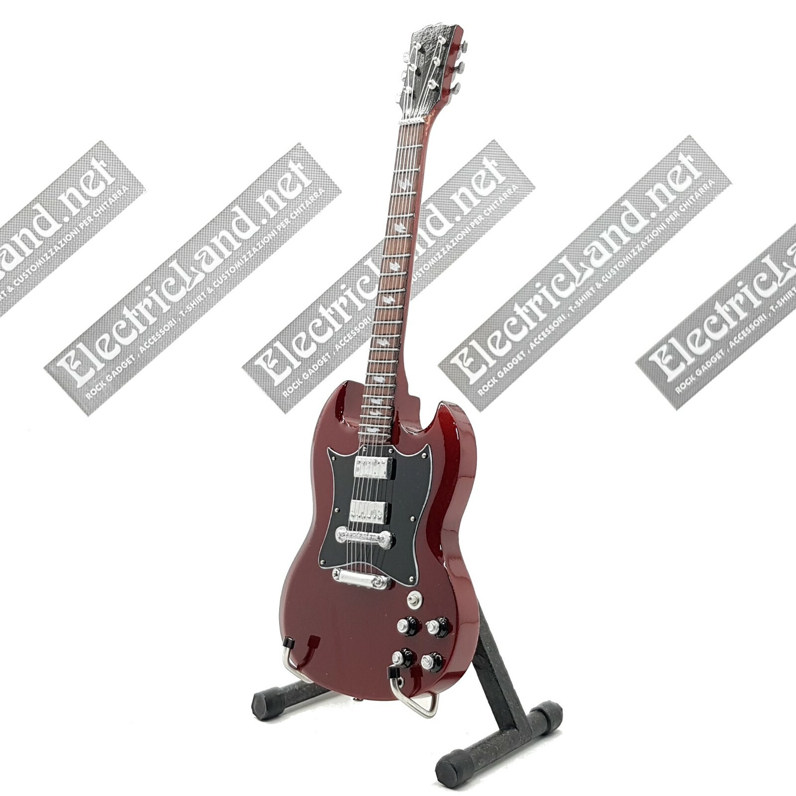 Mini Guitar 1:4 ANGUS YOUNG acdc miniature model gadget chitarra ...